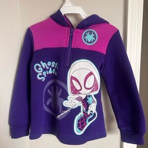 Ghost Spider Kids Hoodie - Purple and Pink